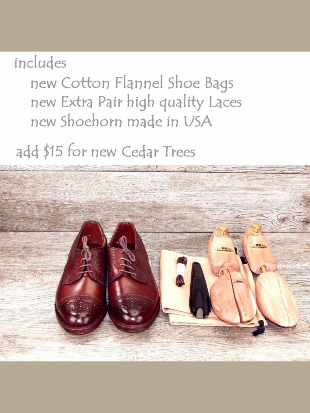 * NIB * $375 Allen Edmonds 6TH AVENUE Derby 7.5 D Dark Chili * add $15 new Trees - Picture 4 of 13